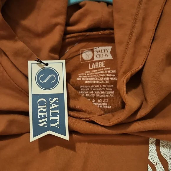 Womens Salty Crew Brown Sweatshirt Classic Pullover Hoodie - Picture 3 of 5